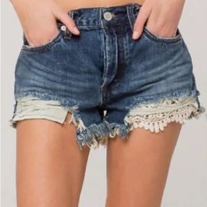 Free People We The Free Daisy Chain Lace Cut Off Shorts Size 28 New
